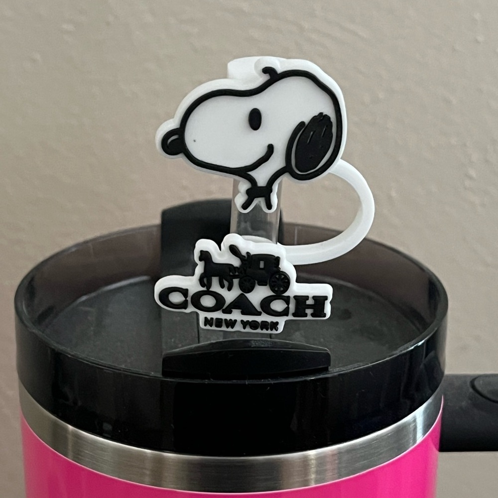 Coach Snoopy Straw Topper - Fits Stanley Tumbler